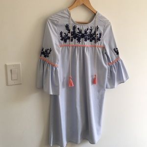 Embroidered peasant dress